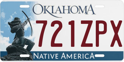 OK license plate 721ZPX