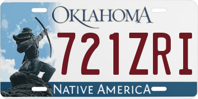 OK license plate 721ZRI