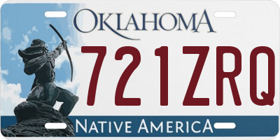 OK license plate 721ZRQ