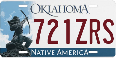 OK license plate 721ZRS