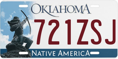 OK license plate 721ZSJ