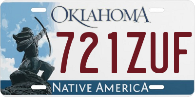 OK license plate 721ZUF