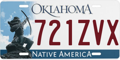 OK license plate 721ZVX