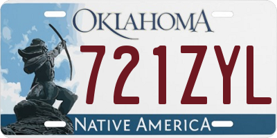 OK license plate 721ZYL