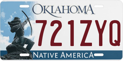 OK license plate 721ZYQ