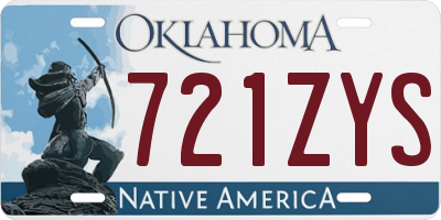 OK license plate 721ZYS