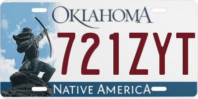 OK license plate 721ZYT