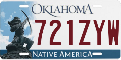 OK license plate 721ZYW