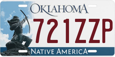 OK license plate 721ZZP