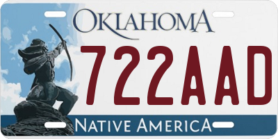 OK license plate 722AAD