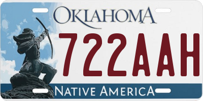 OK license plate 722AAH