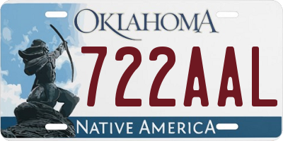 OK license plate 722AAL