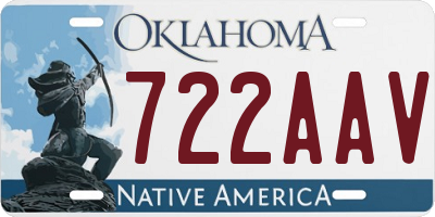 OK license plate 722AAV