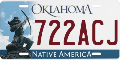 OK license plate 722ACJ