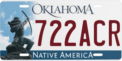 OK license plate 722ACR