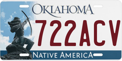 OK license plate 722ACV