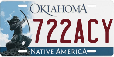 OK license plate 722ACY