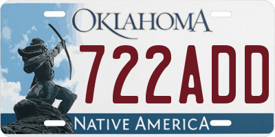 OK license plate 722ADD