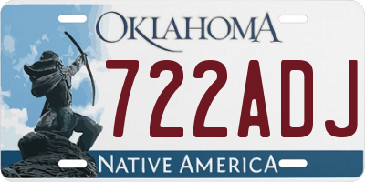 OK license plate 722ADJ