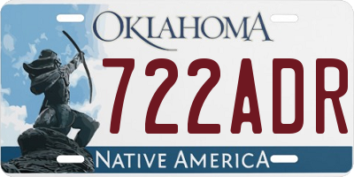 OK license plate 722ADR