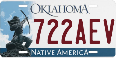 OK license plate 722AEV