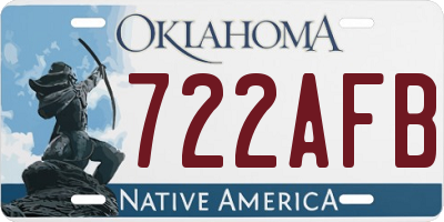 OK license plate 722AFB