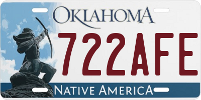 OK license plate 722AFE
