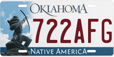 OK license plate 722AFG