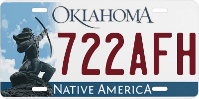 OK license plate 722AFH