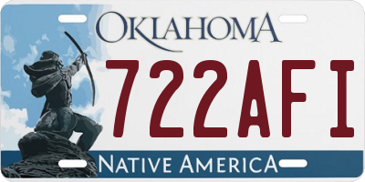 OK license plate 722AFI