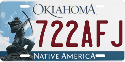 OK license plate 722AFJ