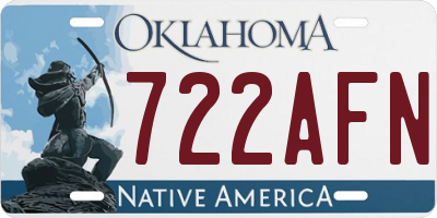 OK license plate 722AFN