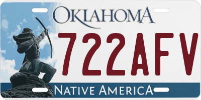 OK license plate 722AFV