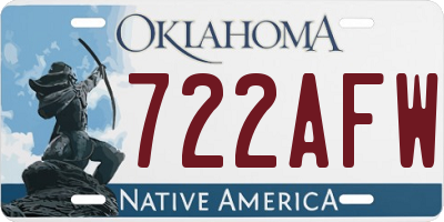 OK license plate 722AFW
