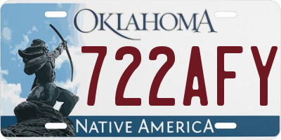 OK license plate 722AFY