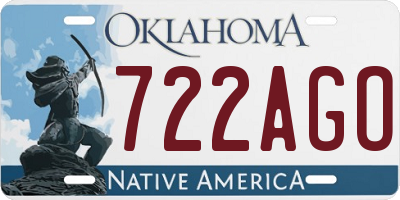 OK license plate 722AGO