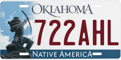 OK license plate 722AHL