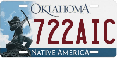 OK license plate 722AIC