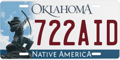OK license plate 722AID