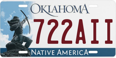 OK license plate 722AII