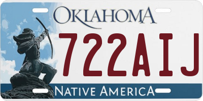 OK license plate 722AIJ