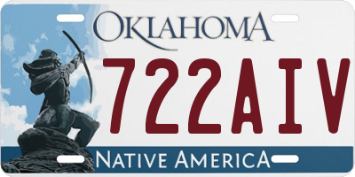 OK license plate 722AIV