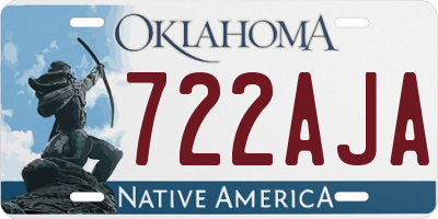 OK license plate 722AJA