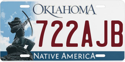 OK license plate 722AJB