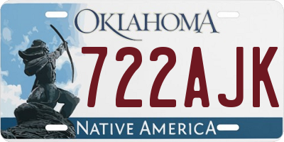 OK license plate 722AJK