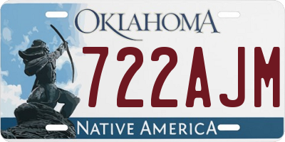 OK license plate 722AJM