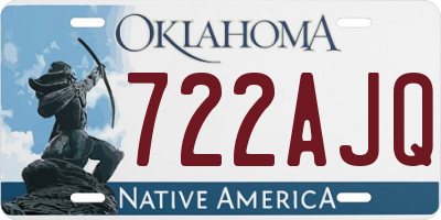 OK license plate 722AJQ