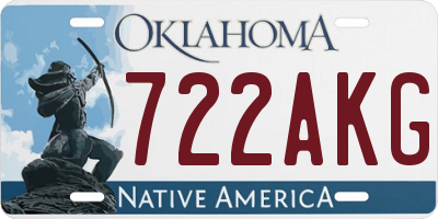 OK license plate 722AKG