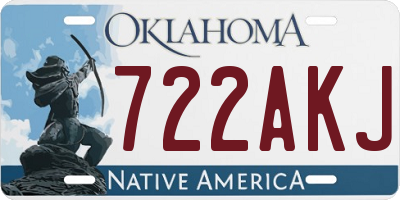 OK license plate 722AKJ