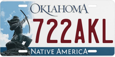 OK license plate 722AKL